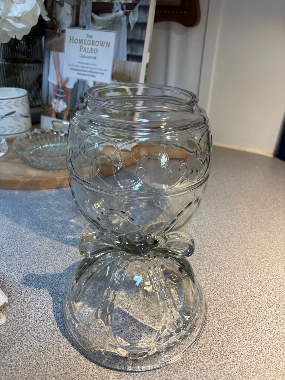 Glass Candy Jar with Decorative Lid